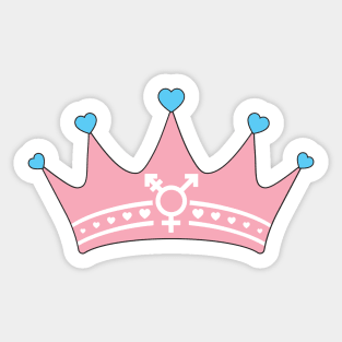 Trans Princess Crown - Pride Sticker Sticker